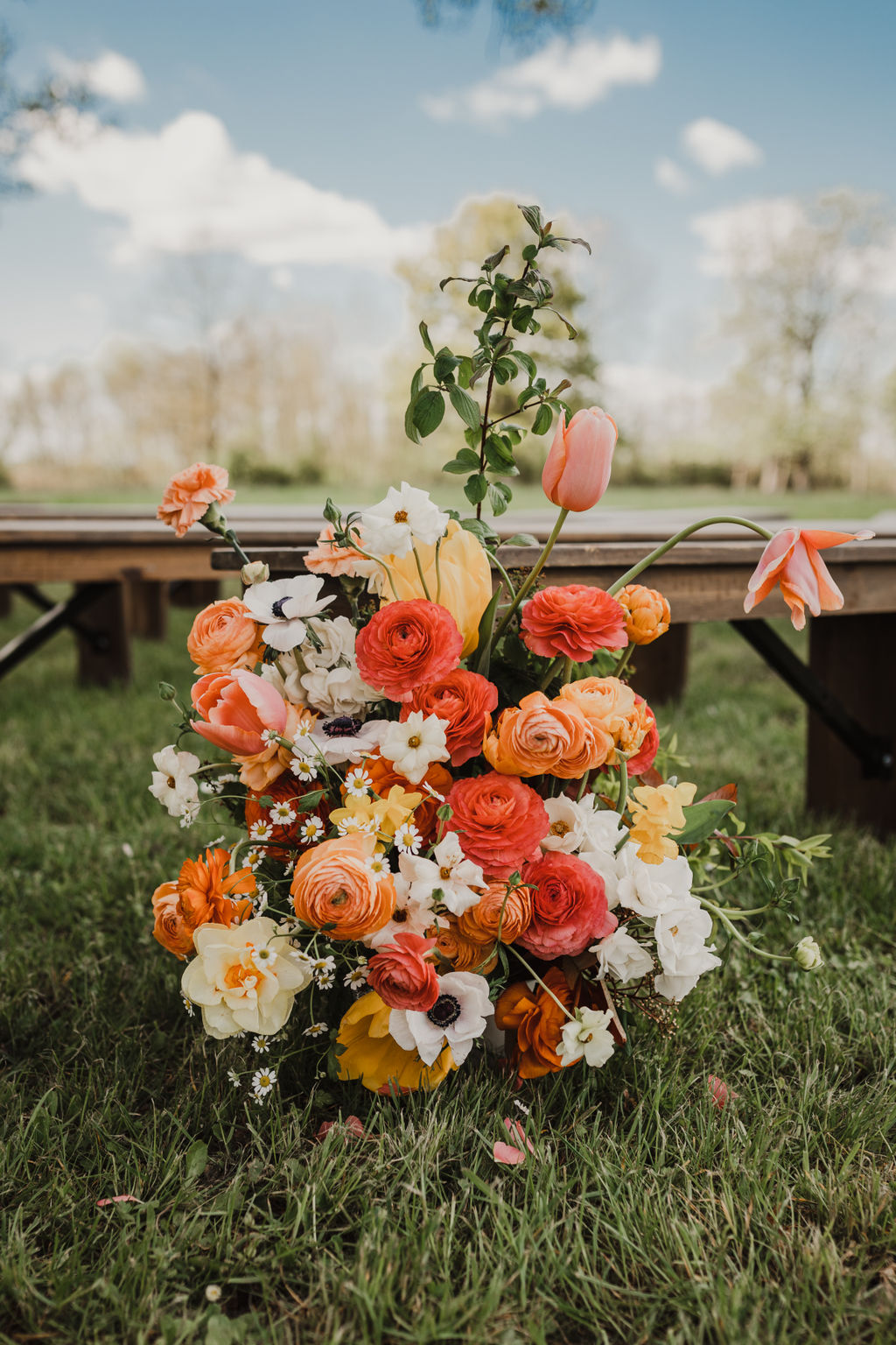 idee decoration florale mariage colore
