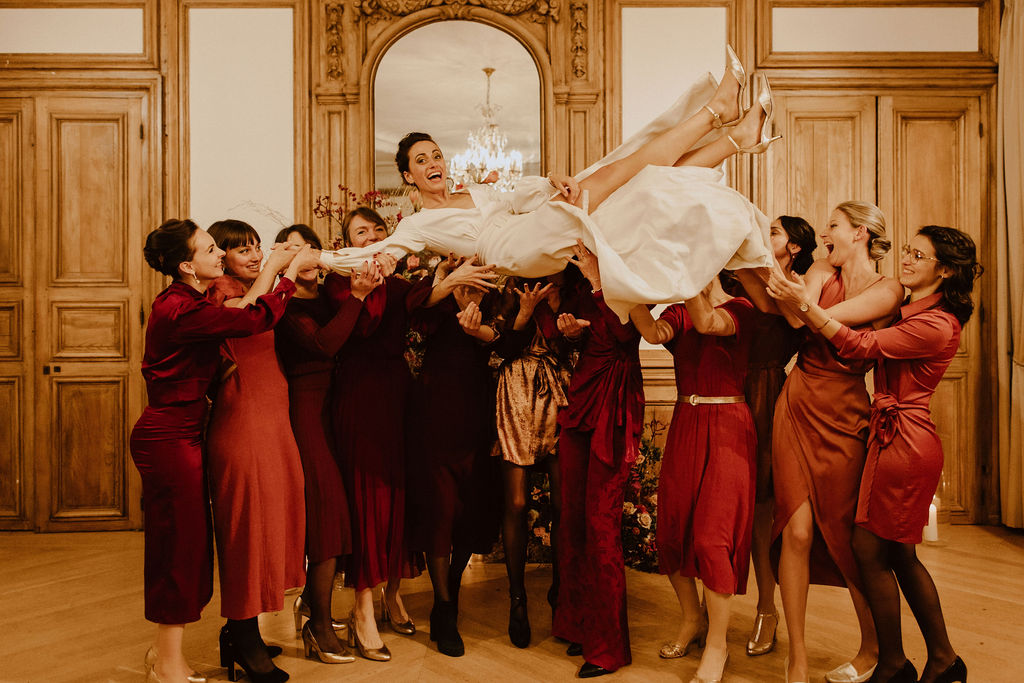 photographe de mariage photo avec demoiselles dhonneur