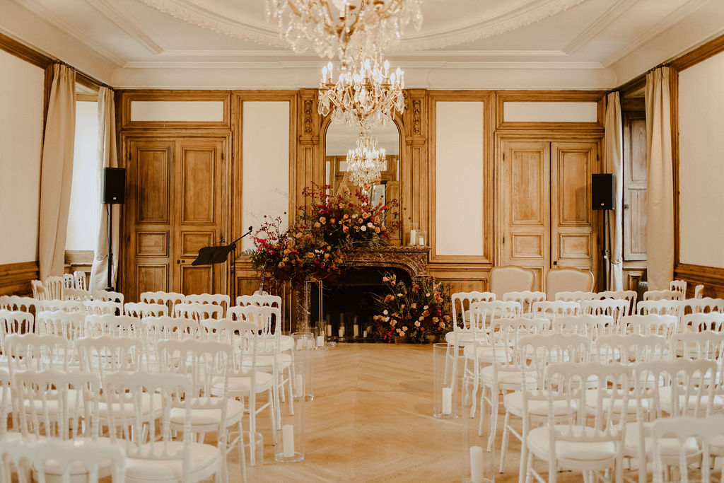 ceremonie laique en interieur mariage hiver