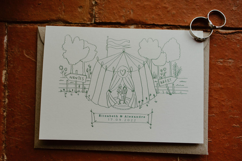 papeterie faire part de mariage dessin personnalise