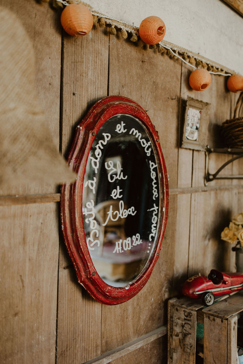 idee panneau de bienvenue miroir original