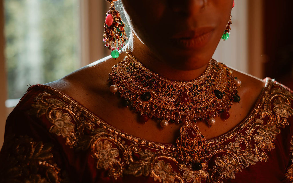 tenue mariage franco indien colore