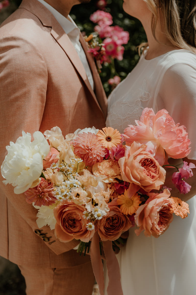 bouquet de fleurs mariage colore fleuriste nantes