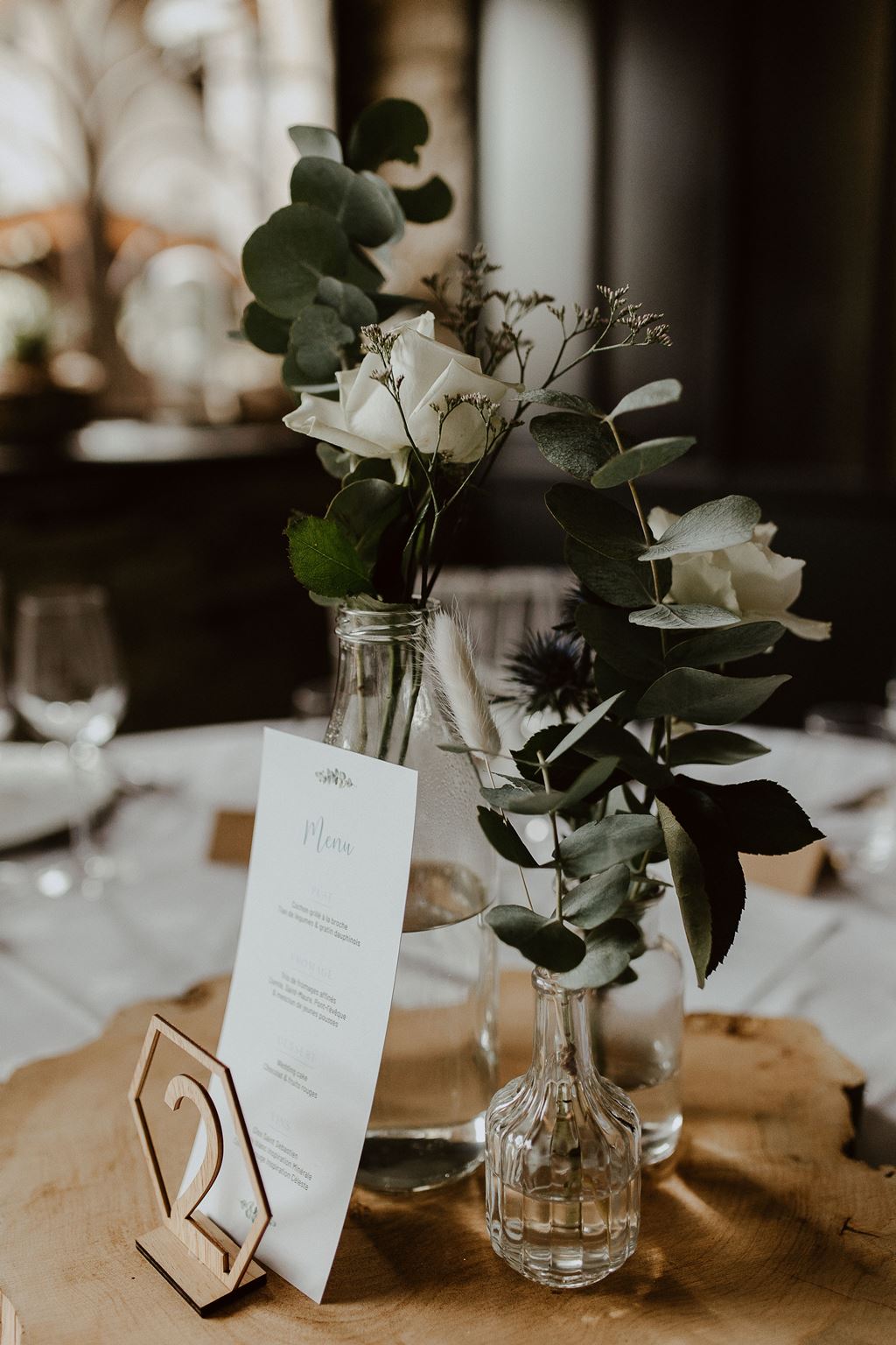 mariage industriel decoration de table vegetal pot en verre