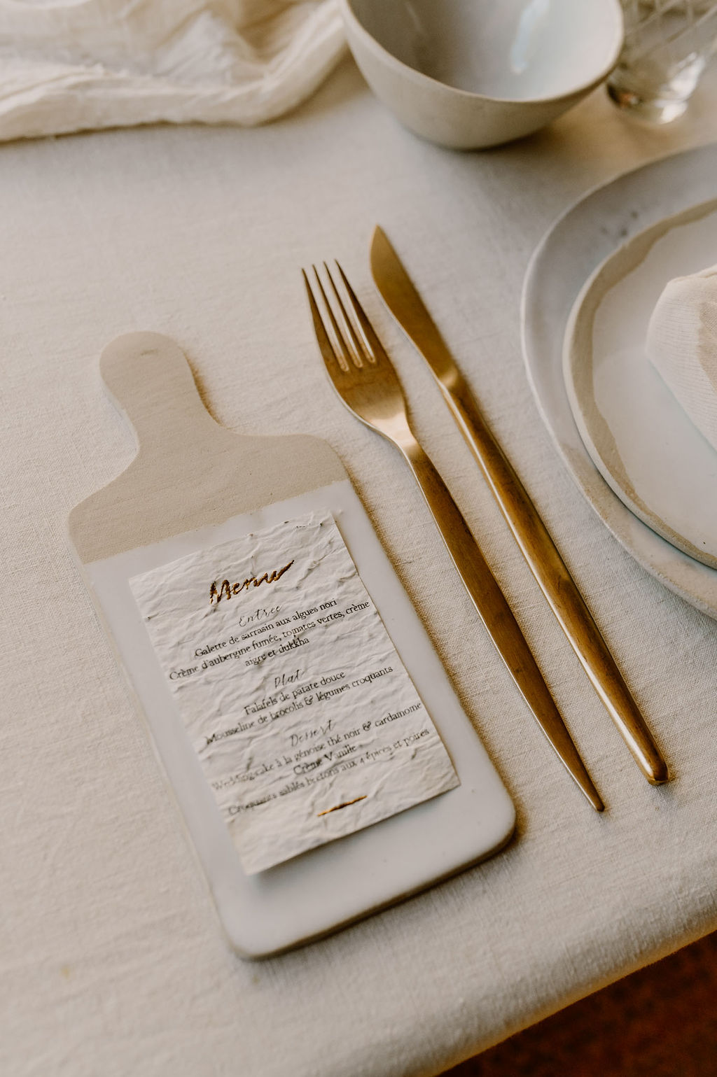 menu de mariage papeterie artisanale