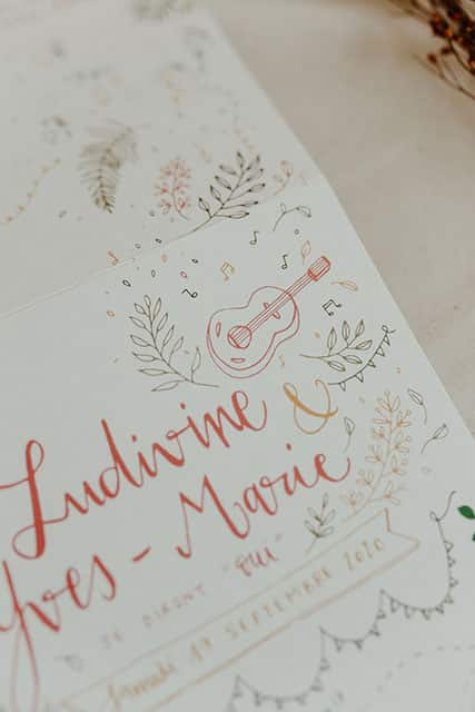 faire part mariage original boheme