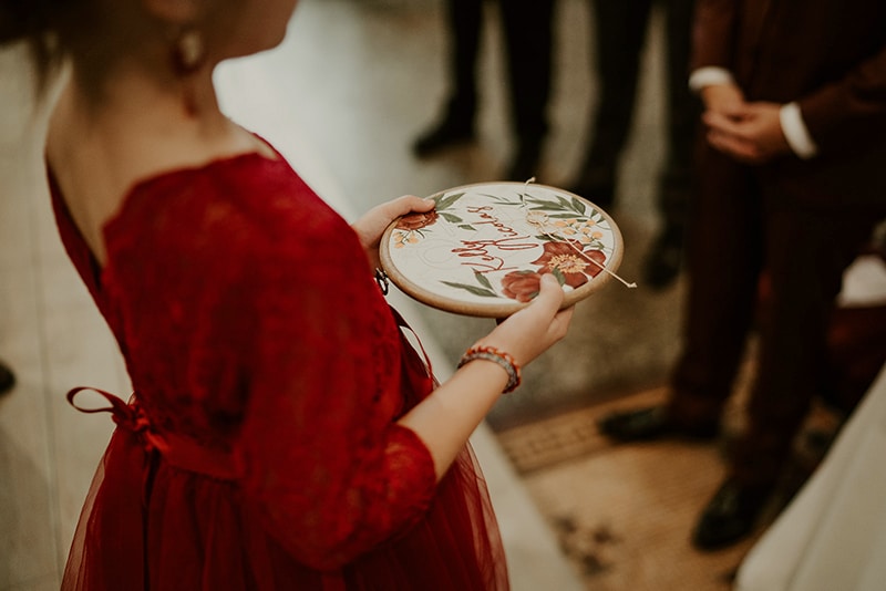 porte alliances mariage brode sur mesure