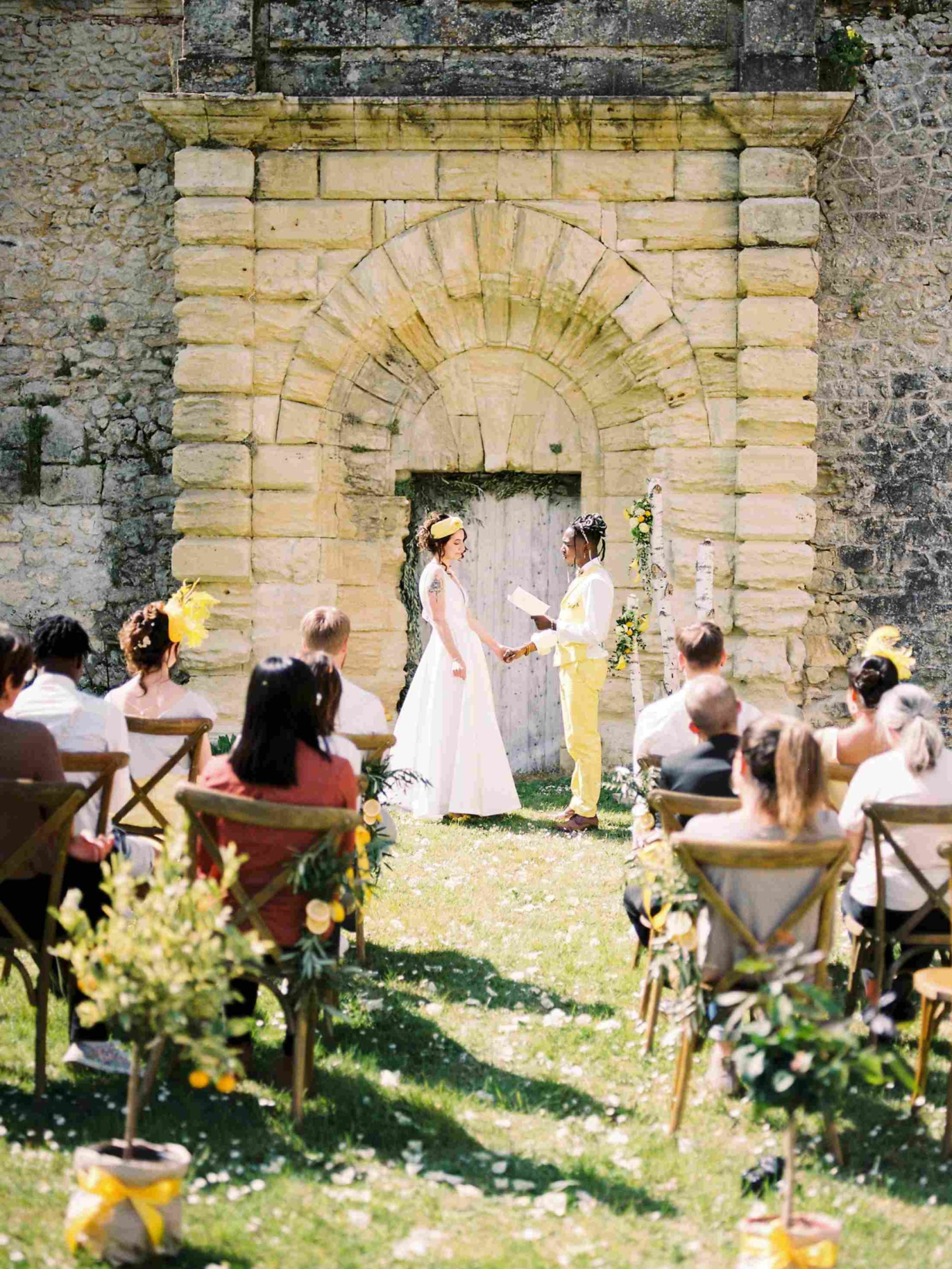 mariage exterieur reception chateau ceremonie