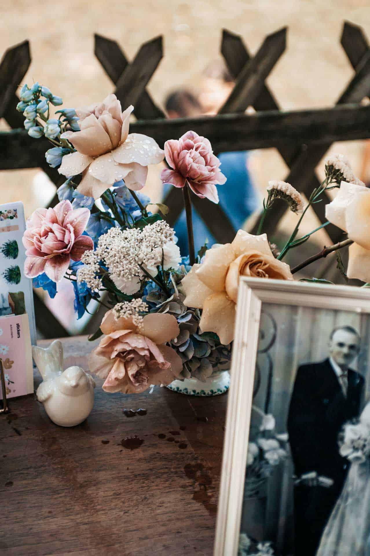 decoration florale bleu clair mariage angers