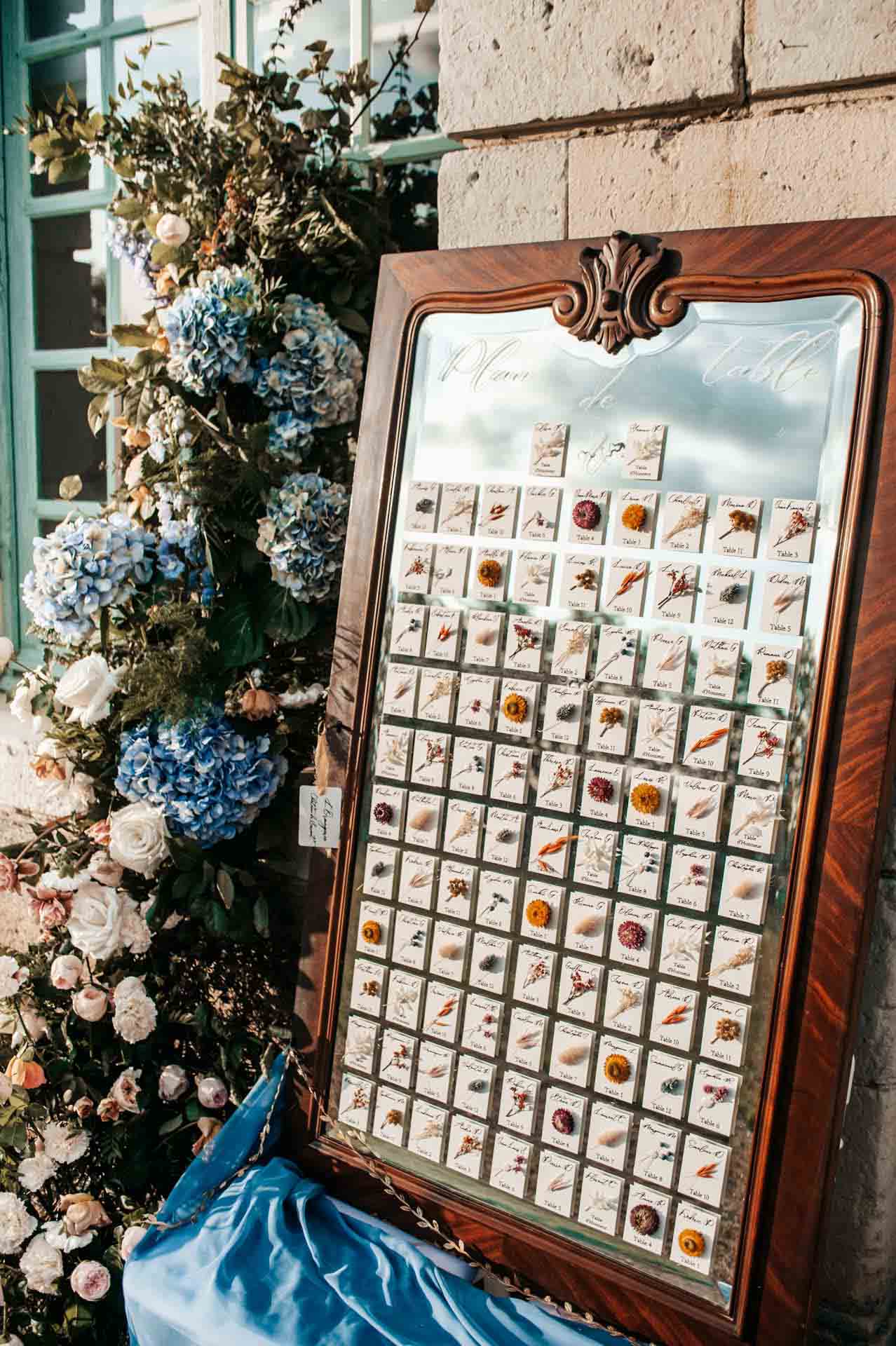 plan de table mariage decoration bleu clair pays de la loire