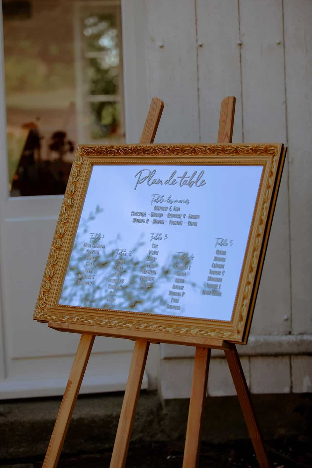 idee plan de table miroir mariage colore
