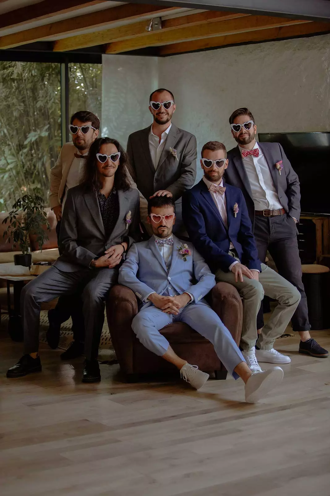 mariage colore photo de groupe original