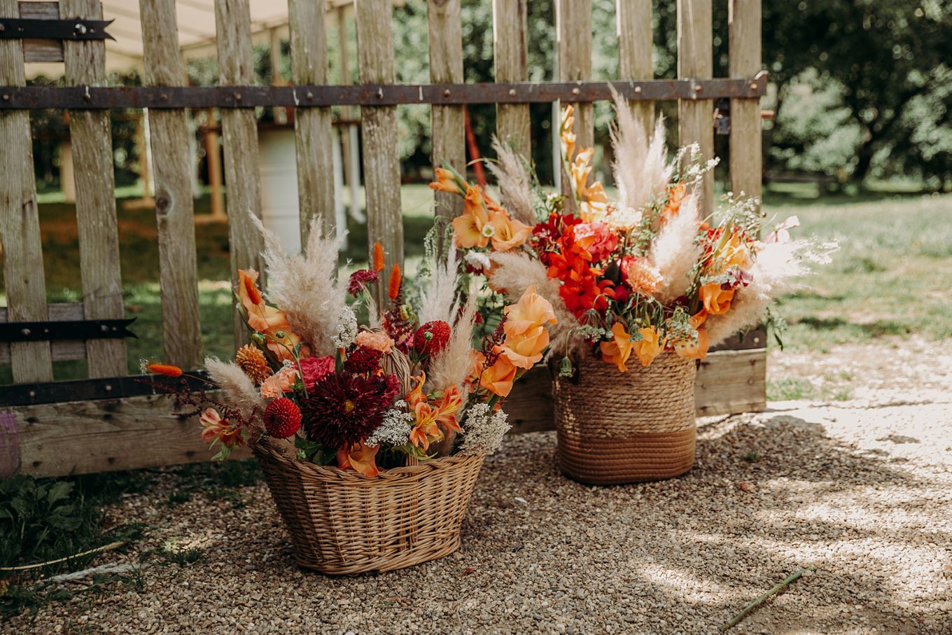 compositions florales decoration mariage champetre paniers angers