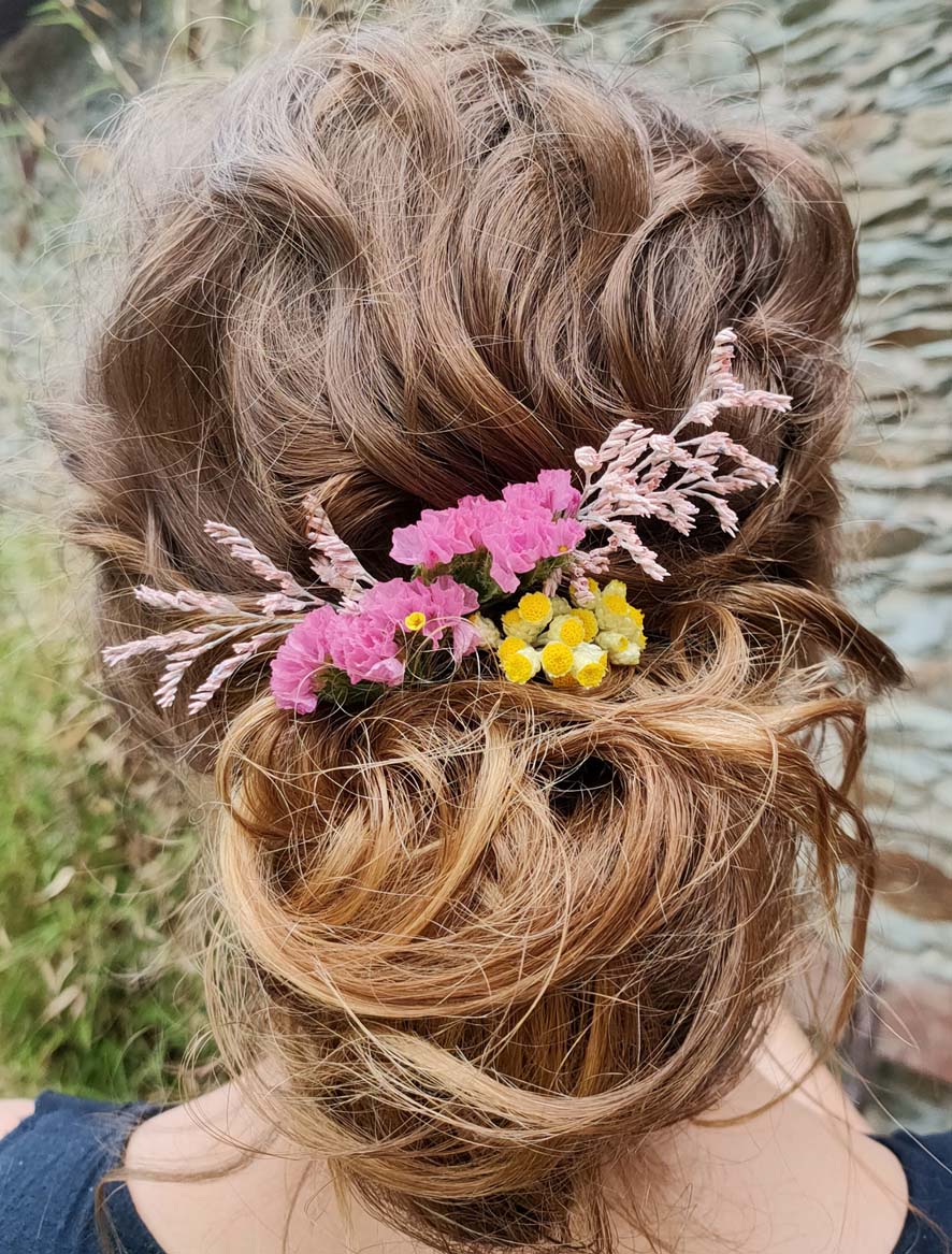 peigne fleurs chignon mariee angers