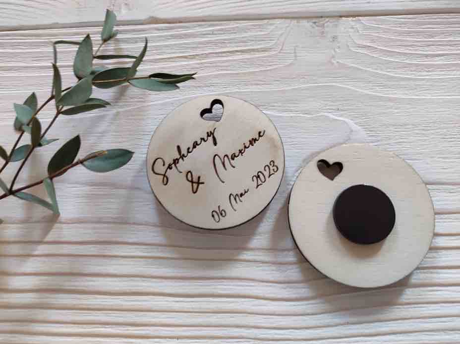 magnet bois grave laser mariage maine et loire