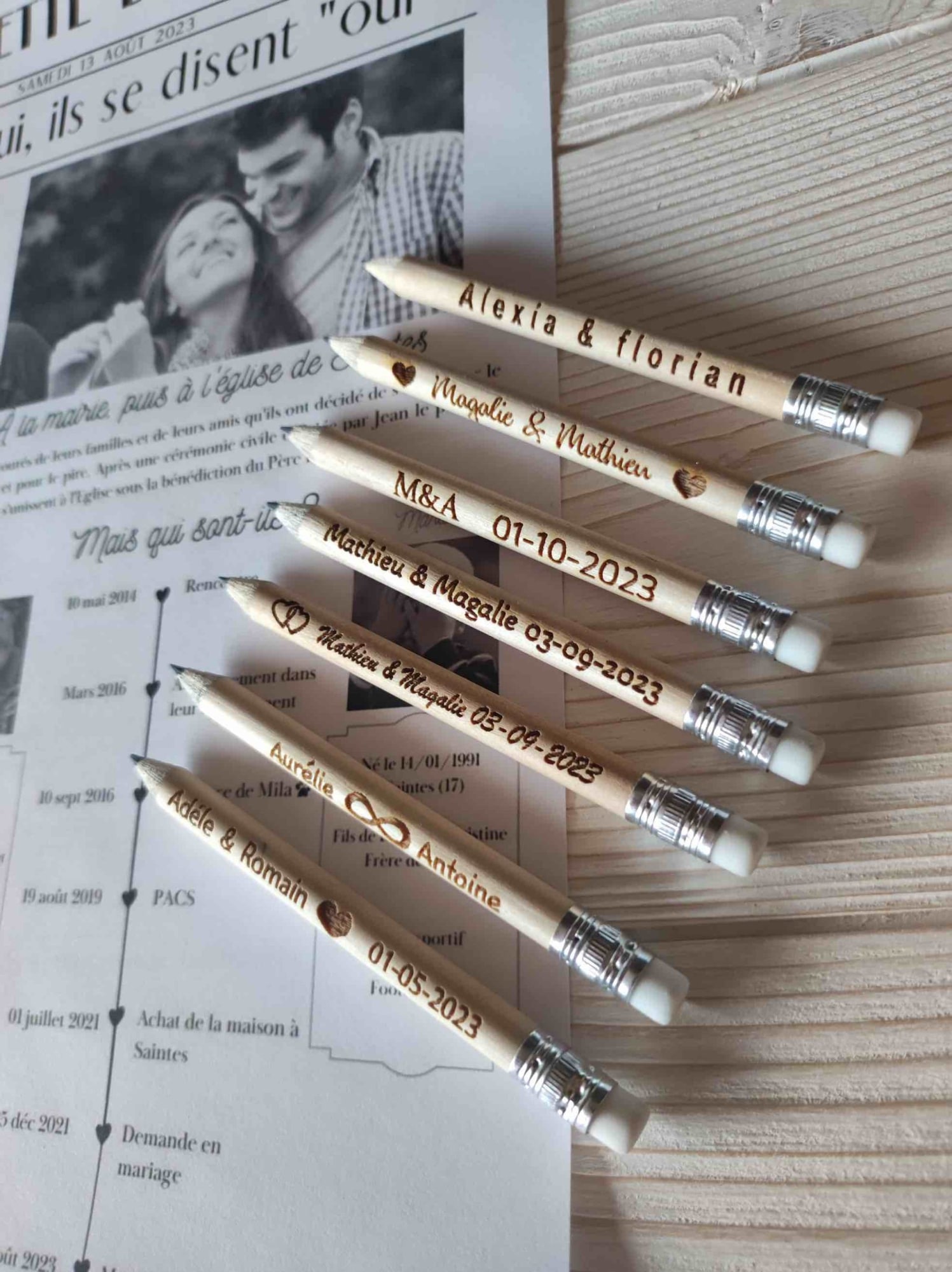 cadeau invites bois mariage angers