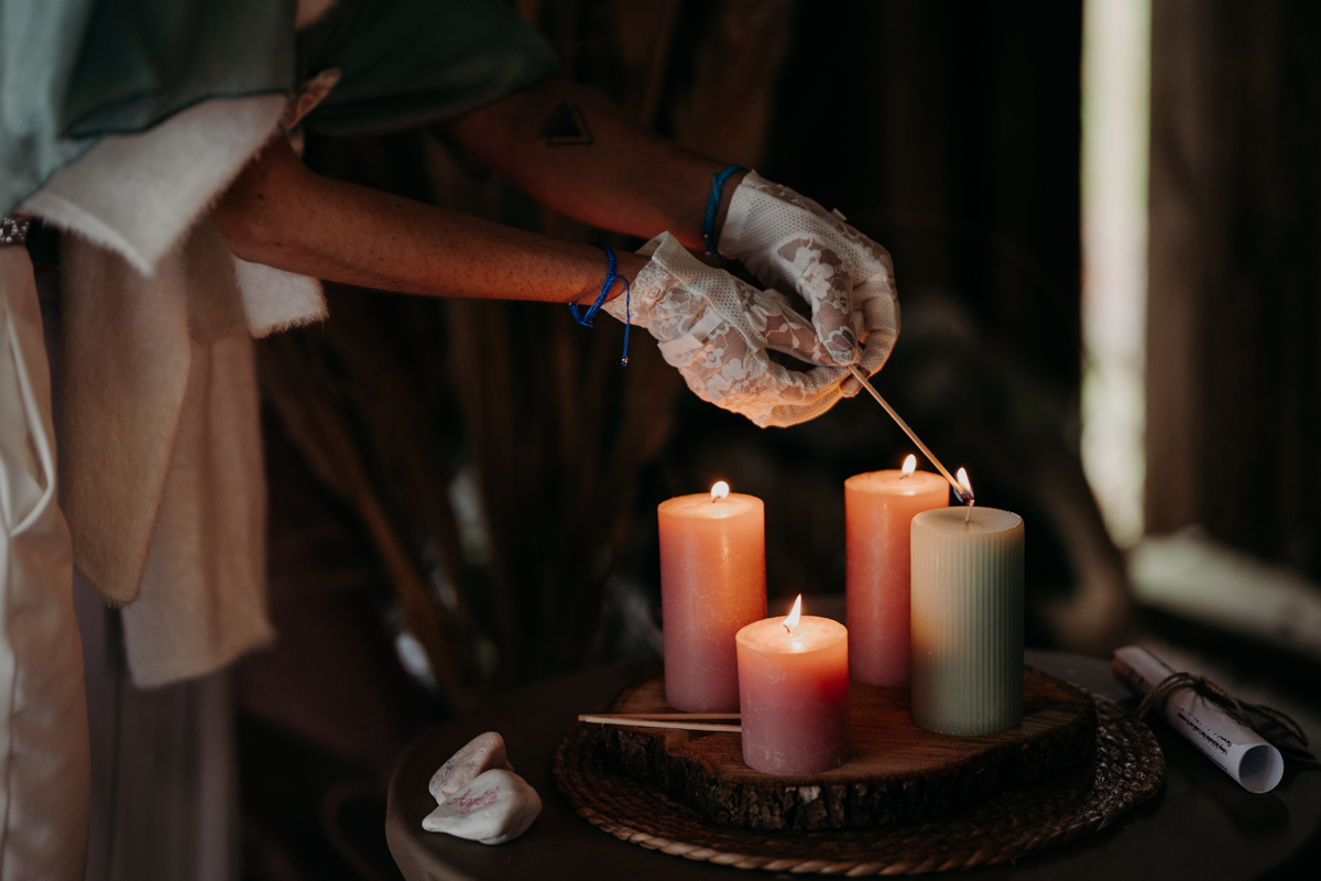 rituel bougies ceremonie laique mariage hivernal mayenne