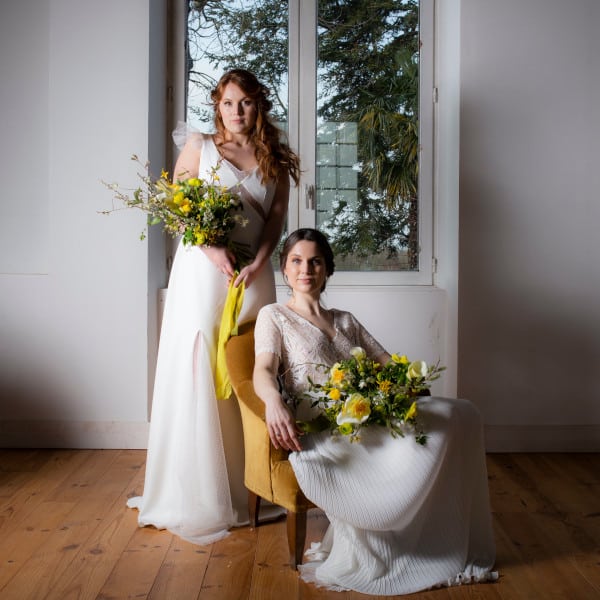 mariage robe de mariee femme fleurs bouquet angers