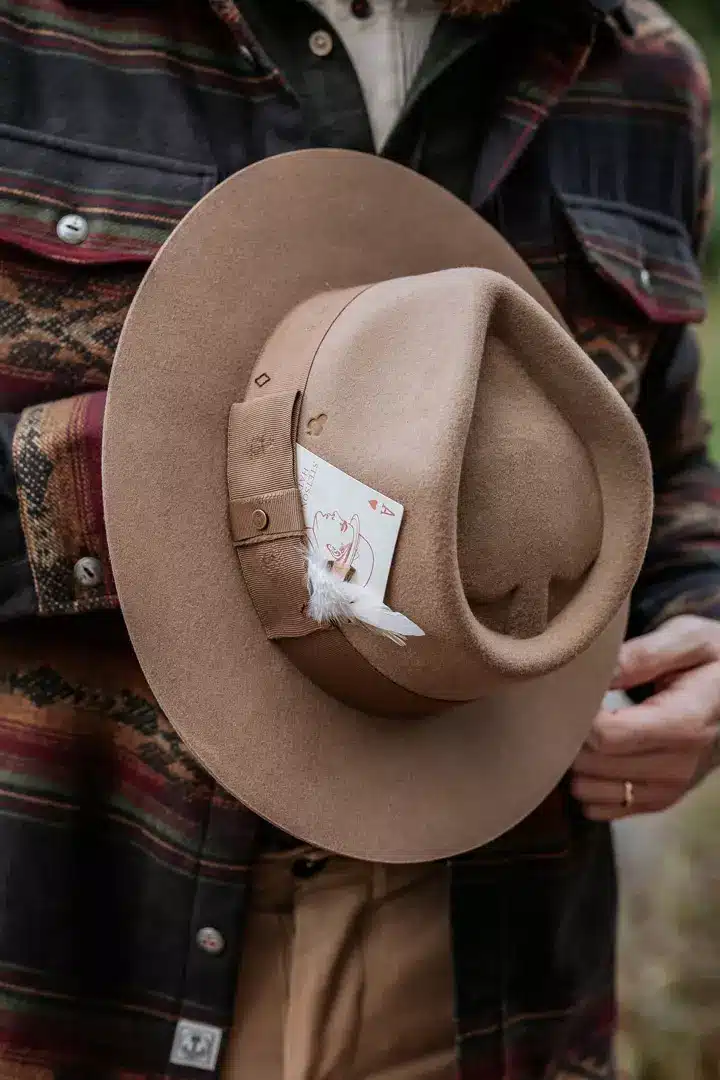 accessoires de mariage hivernal chapeau en feutre