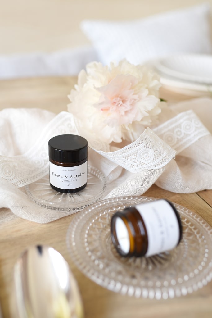 bougie personnalise cadeau dinvites