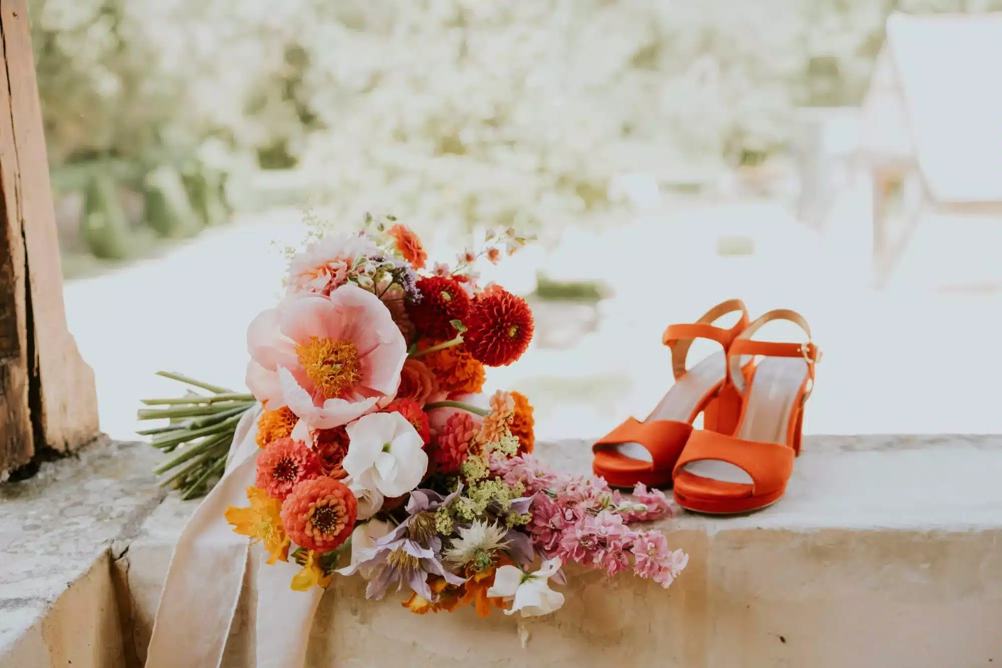 bouquet de fleurs mariage colore fleuriste angers