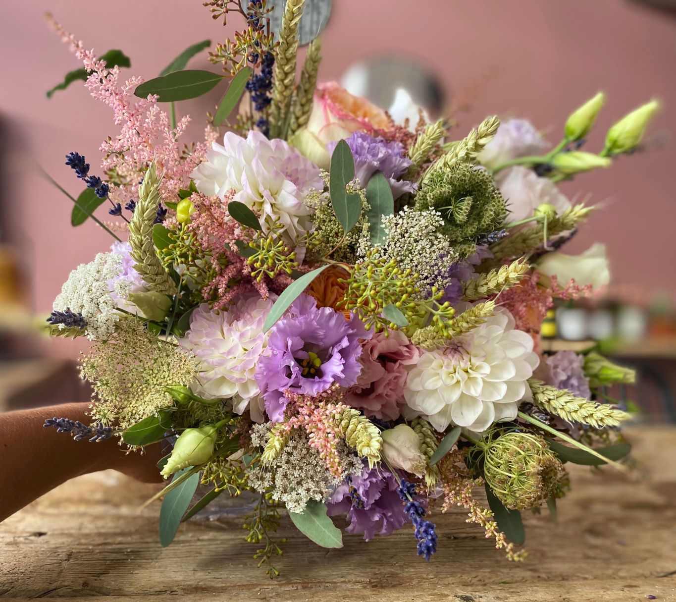 bouquet de fleurs mariage rose maine et loire