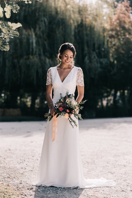 bouquet de mariee seance photo couple angers