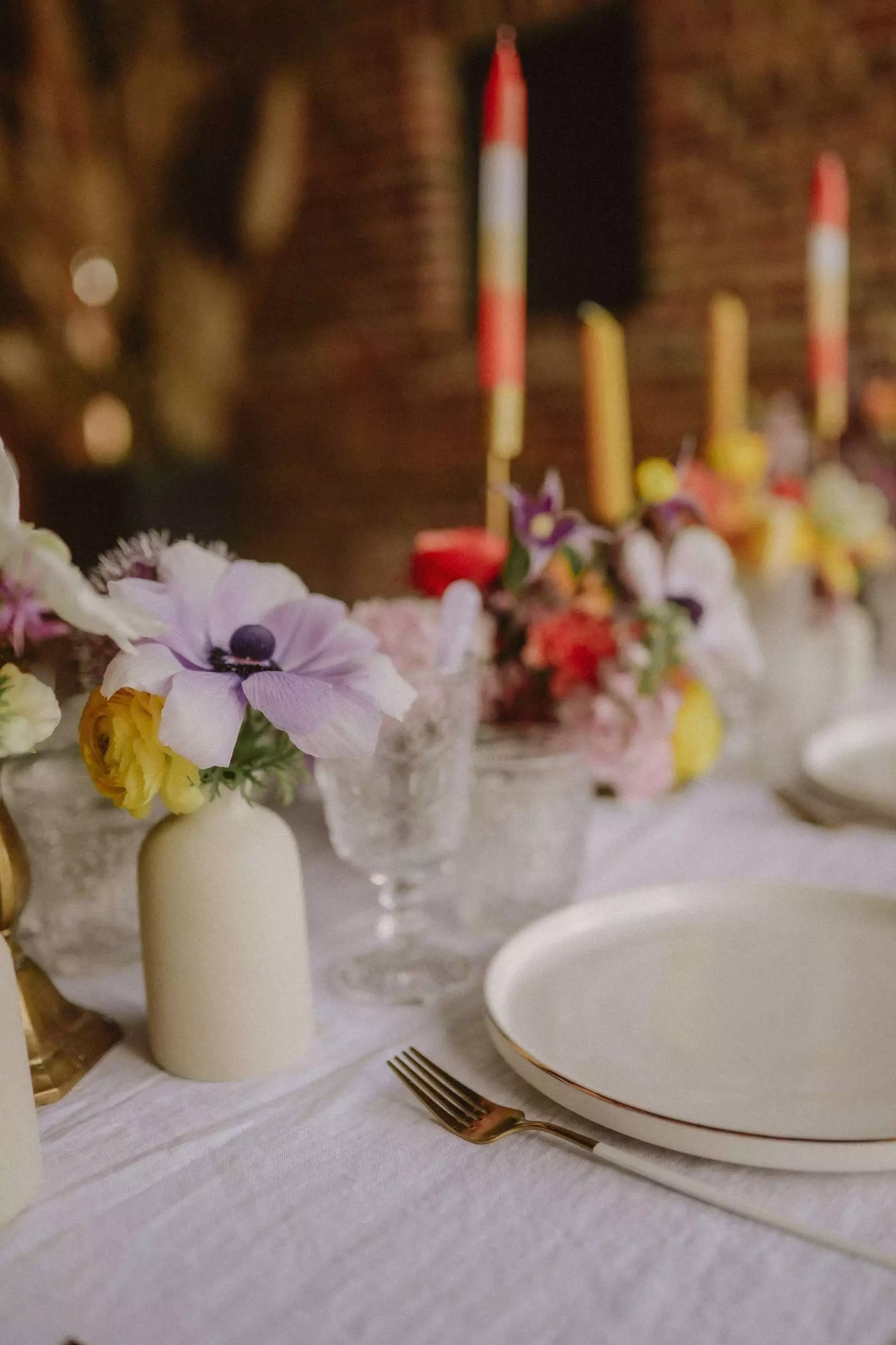 soliflore table mariage hiver colorfull
