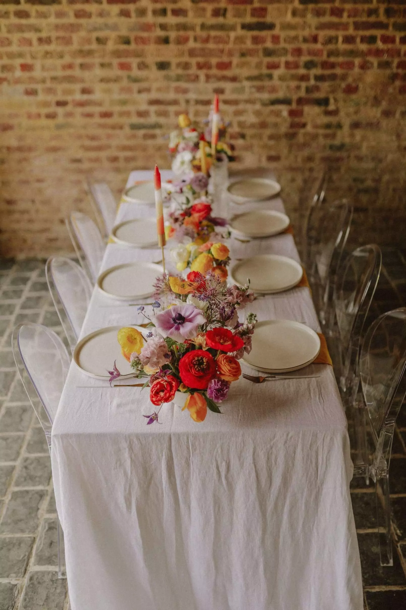 colorfull mariage hiver centre de table