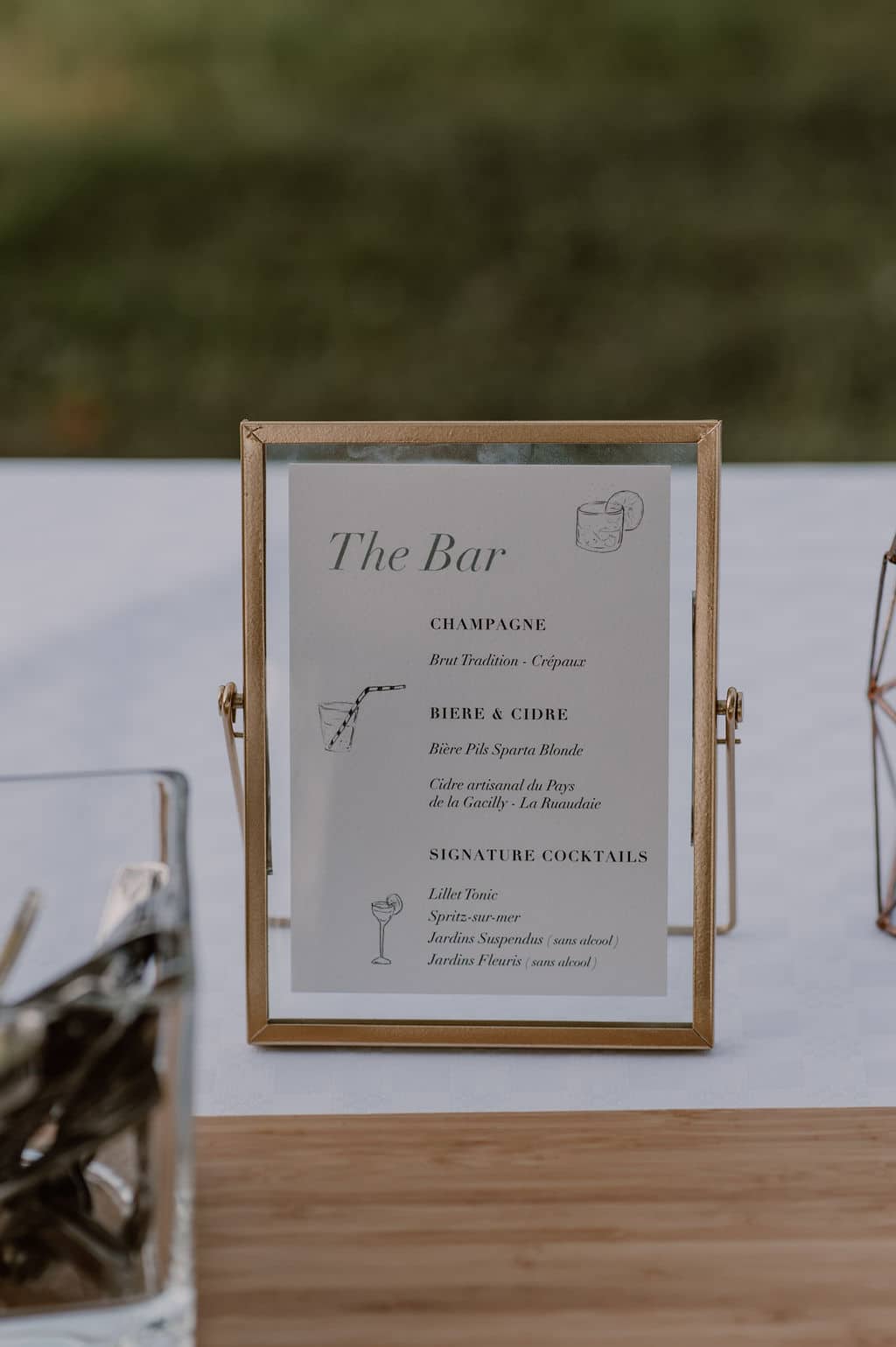 menu de mariage papeterie