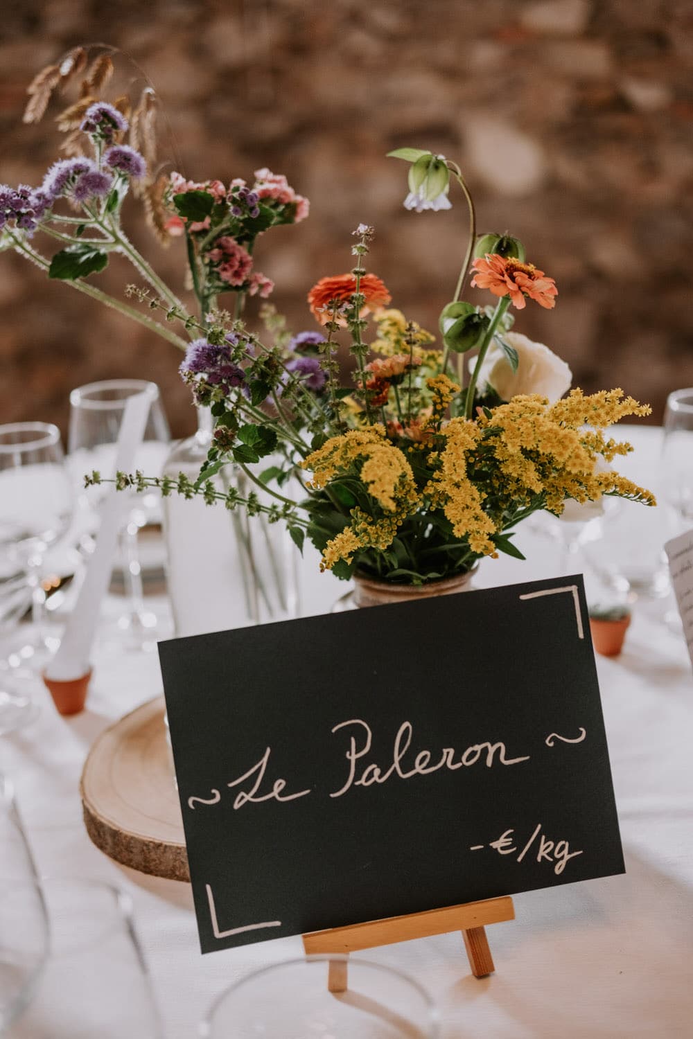 nom de table mariage colore