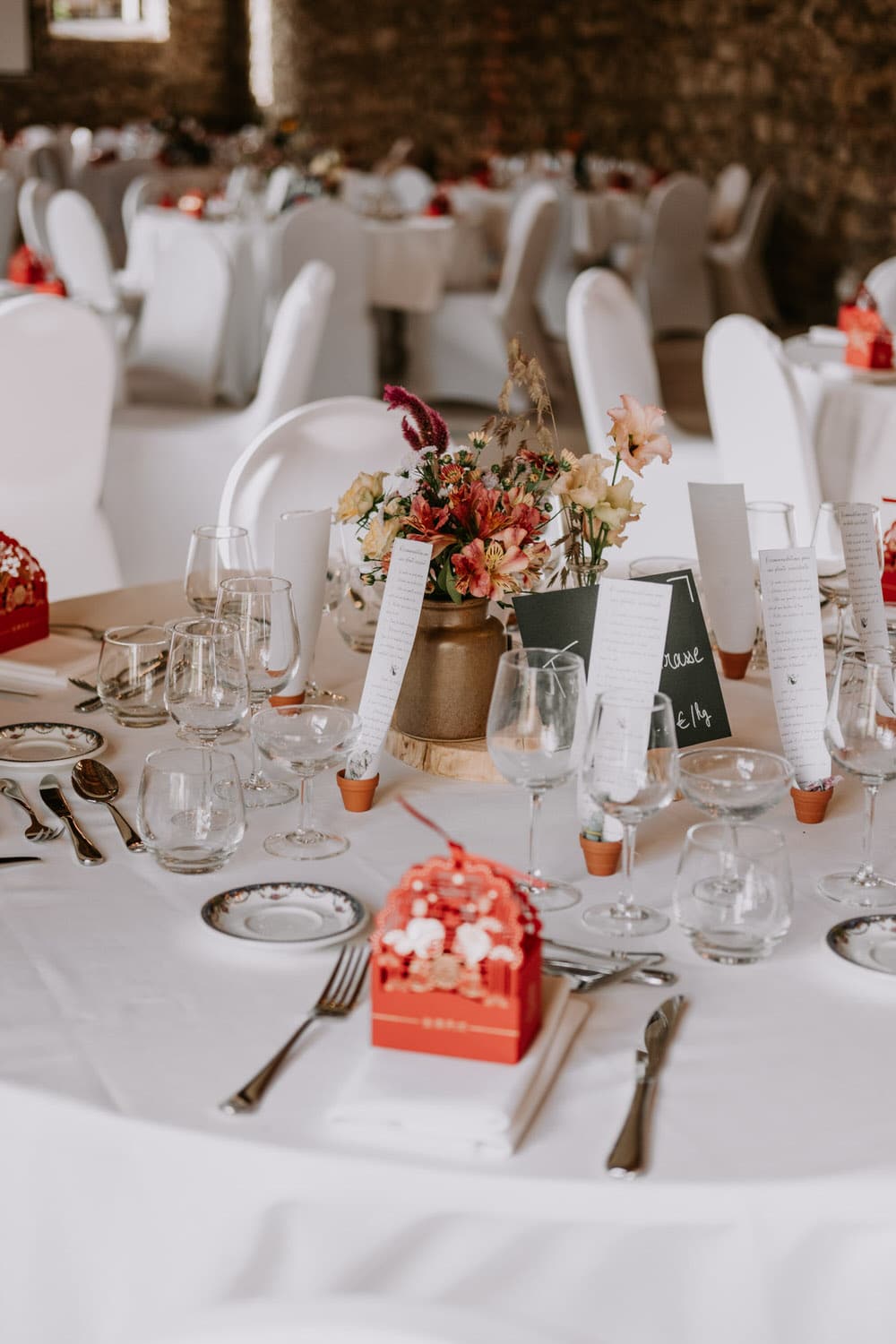 decoration de table mariage colore