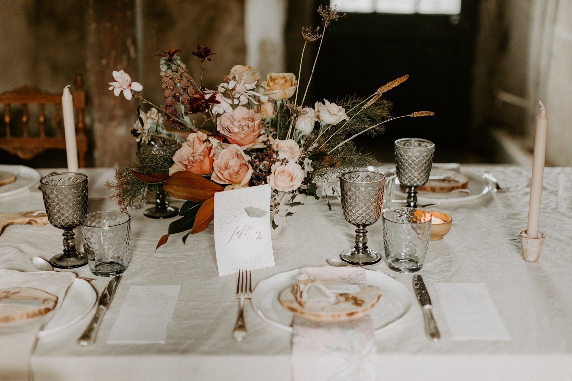 numero de table et centre de table decoration mariage nantes