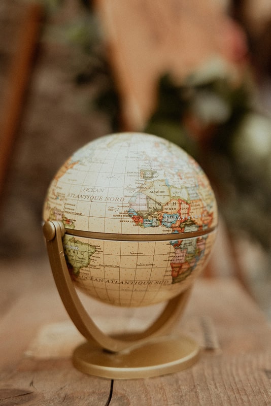 globe vintage deco mariage table