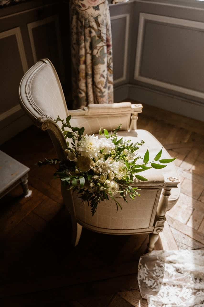 bouquet de mariee romantique blanc vert