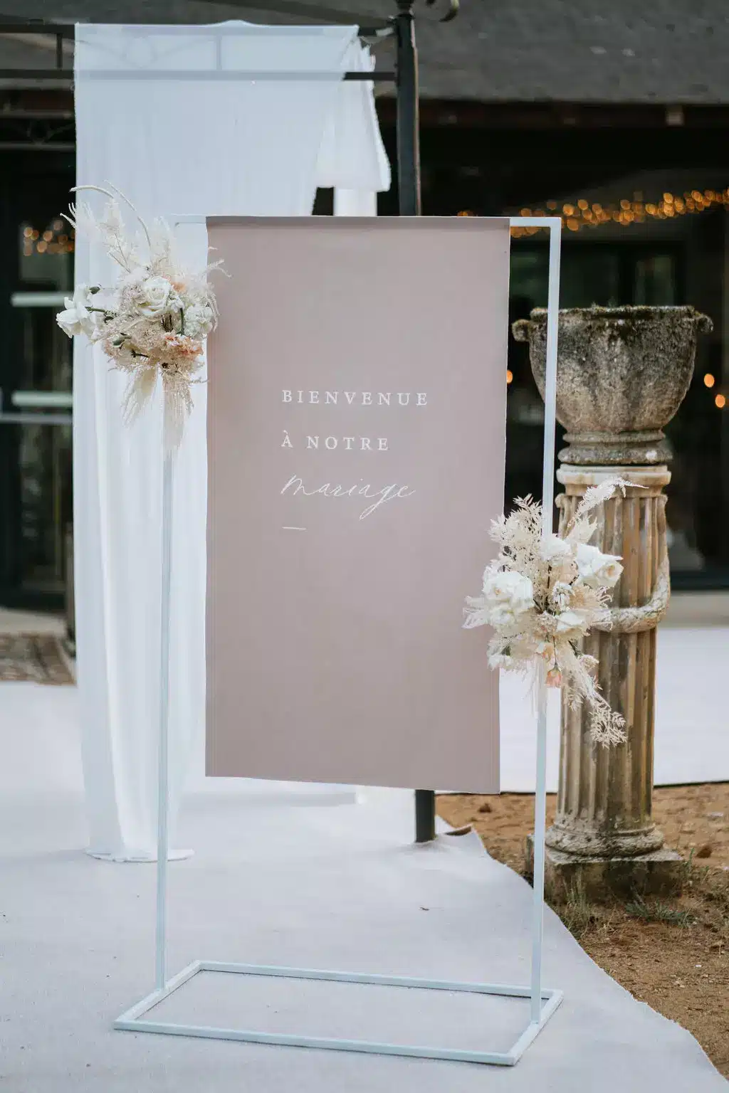 panneau bienvenue mariage chateau