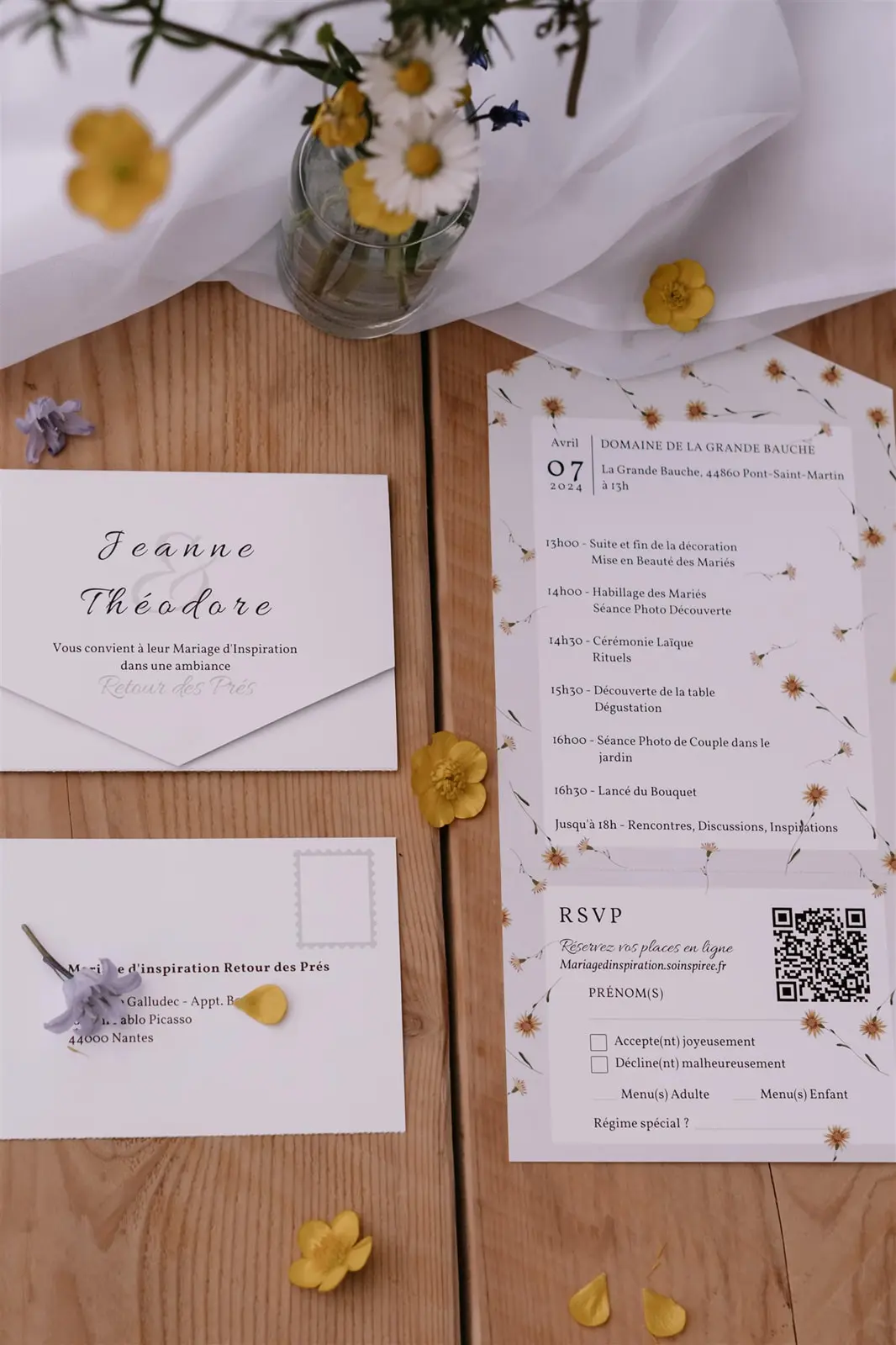 papeterie de mariage champetre chic