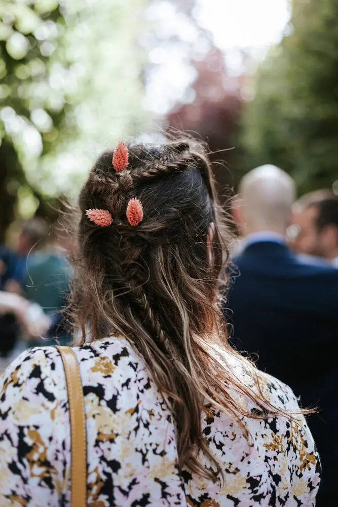 accessoire cheveux mariée fleurs séchées