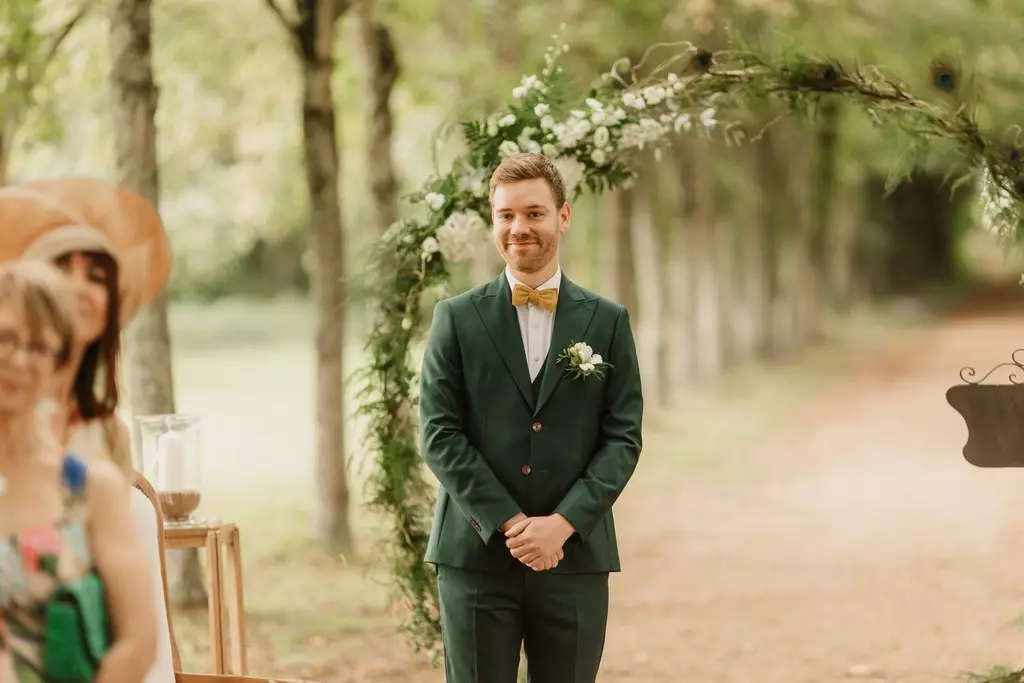 costume vert noeud papillon mariage angers