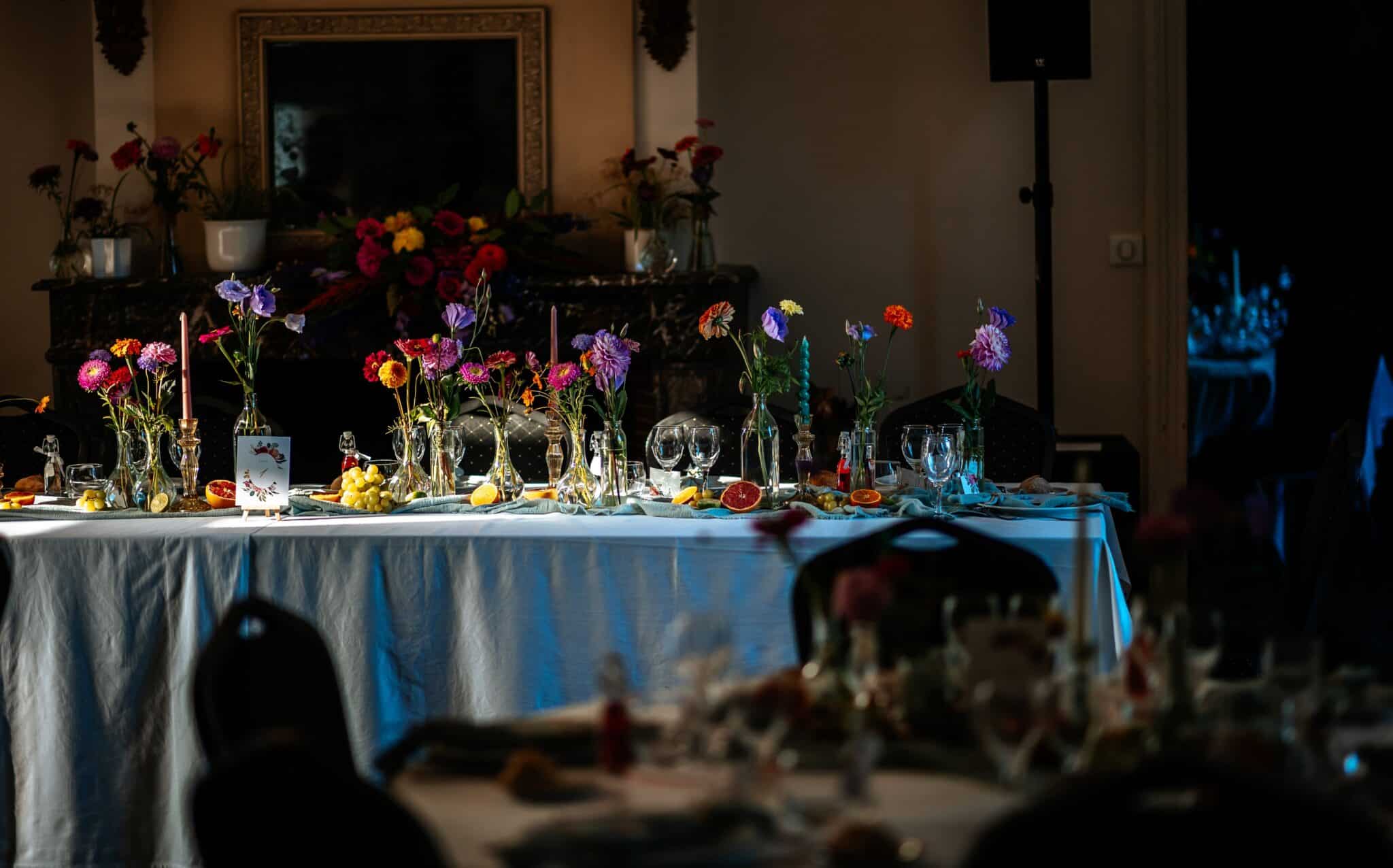 decoration table soliflores mariage angers