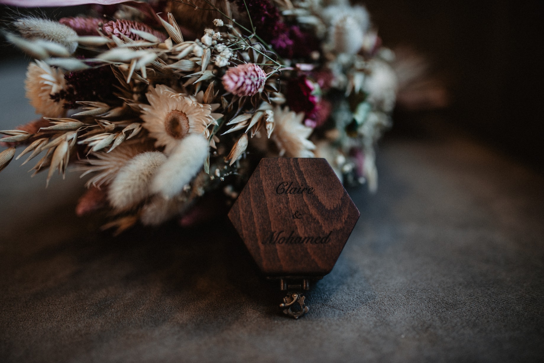 boite alliances bois personnalisées mariage sarthe
