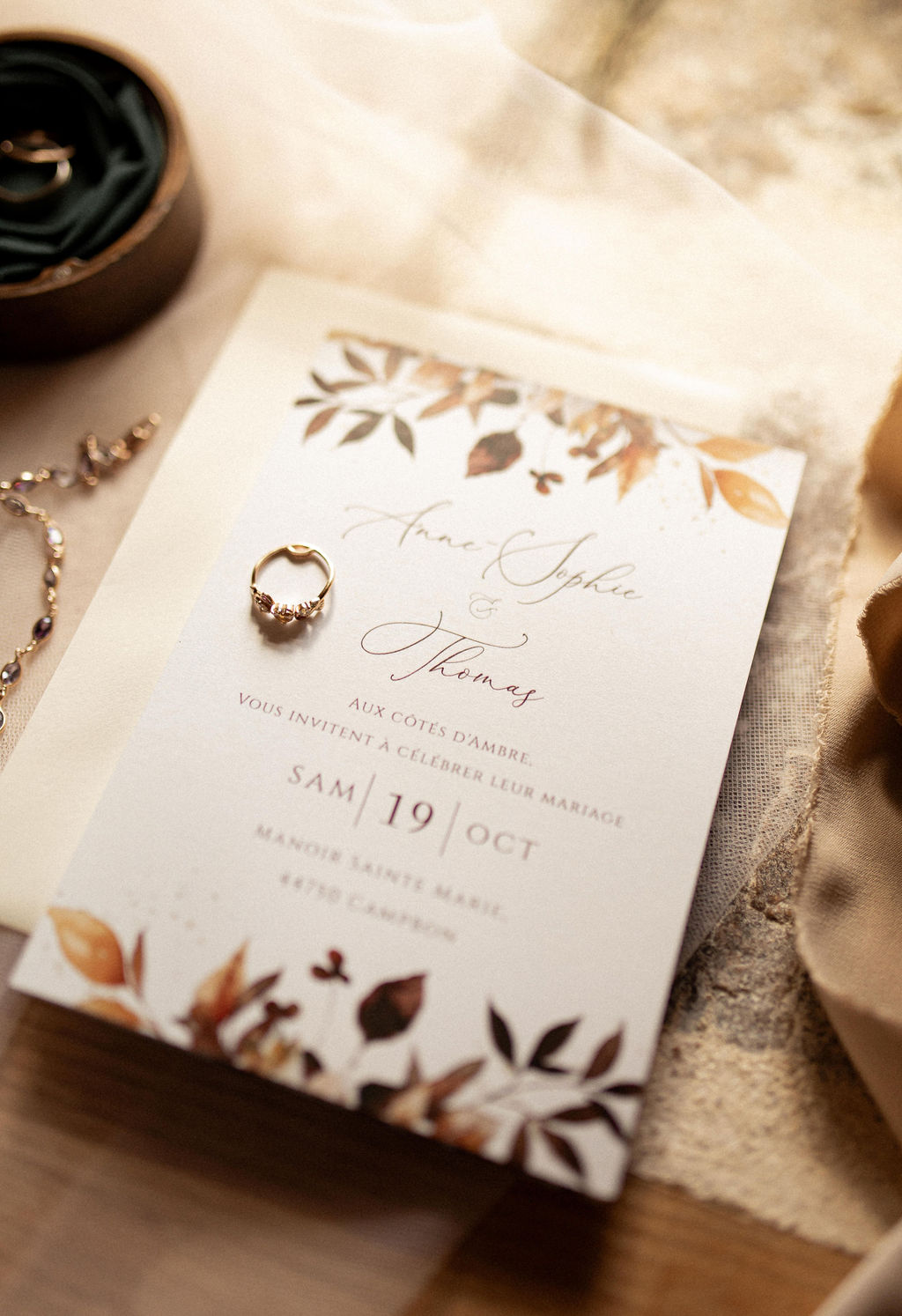 papeterie de mariage automnal