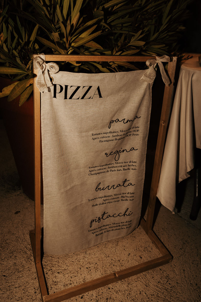 panneau tissu menu mariage pays de la loire
