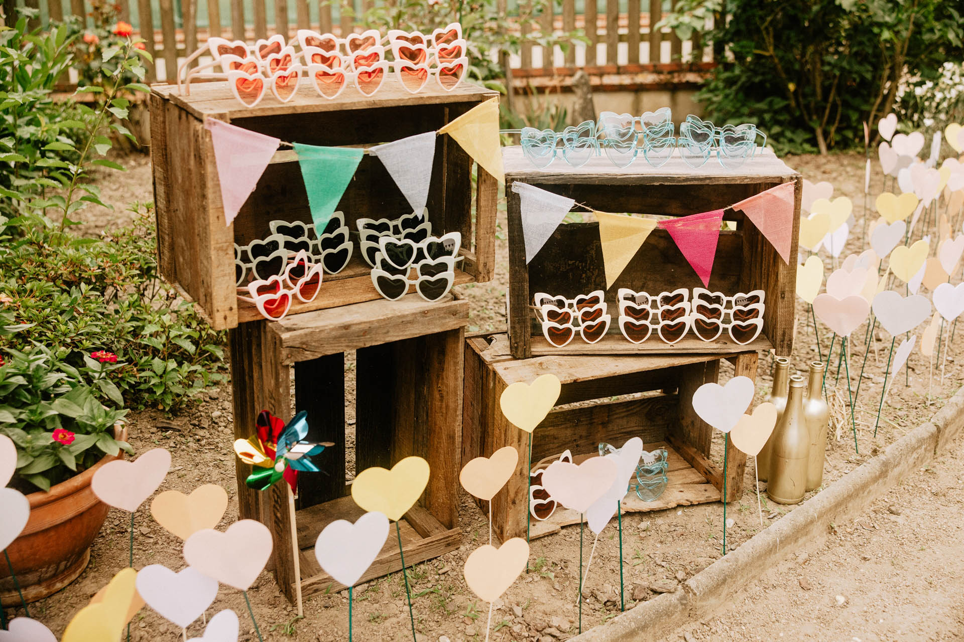 caisses en bois decoration mariage champetre anjou