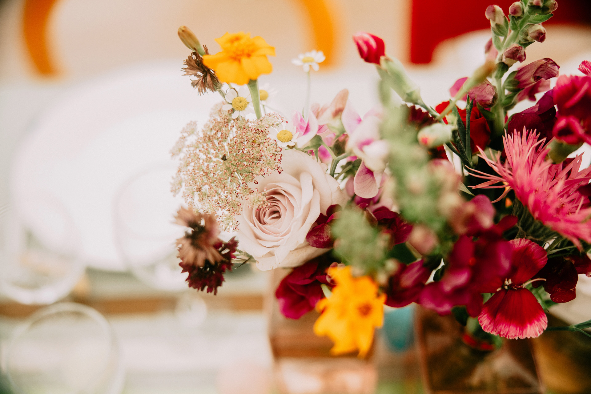 fleurs bouquets mariage rose orange angers