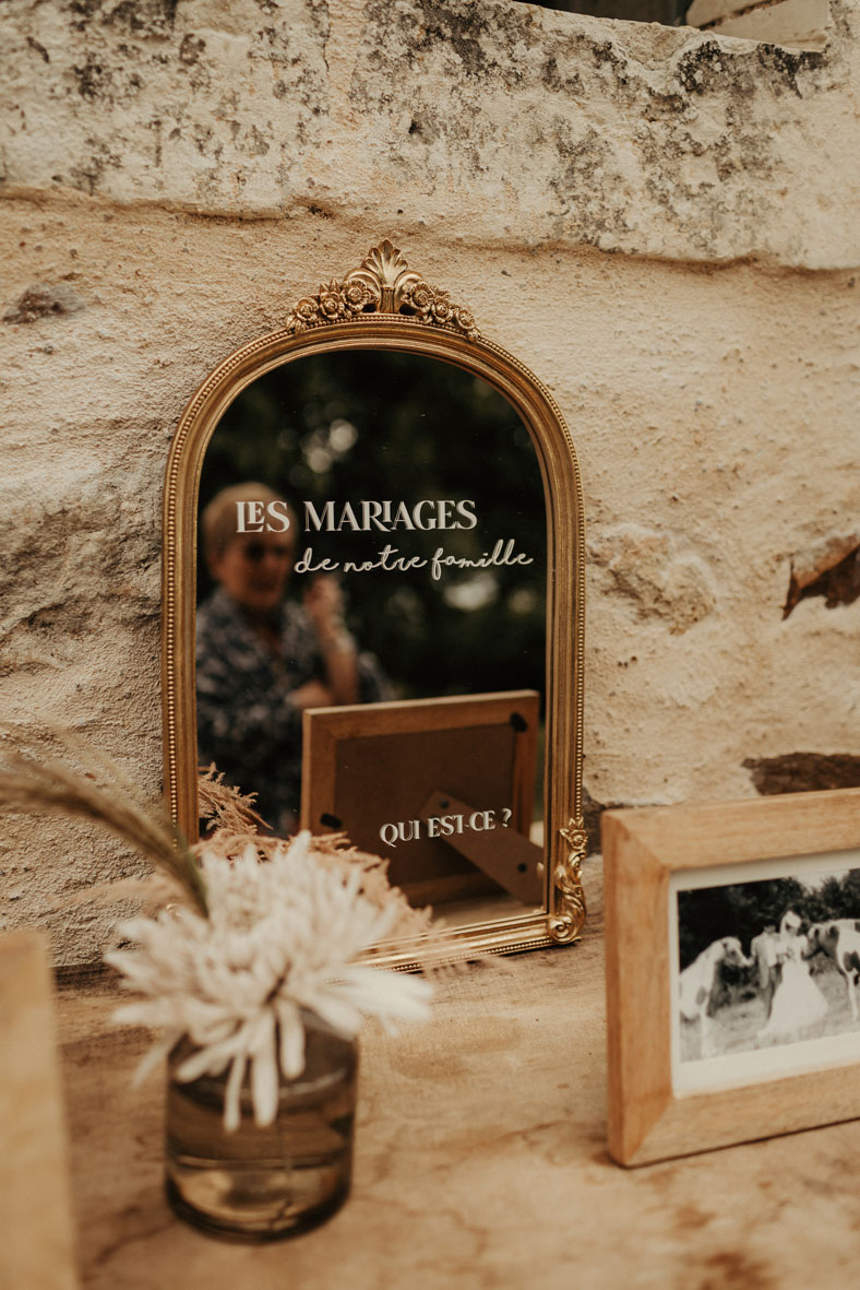 miroir vintage retro bois sticker angers