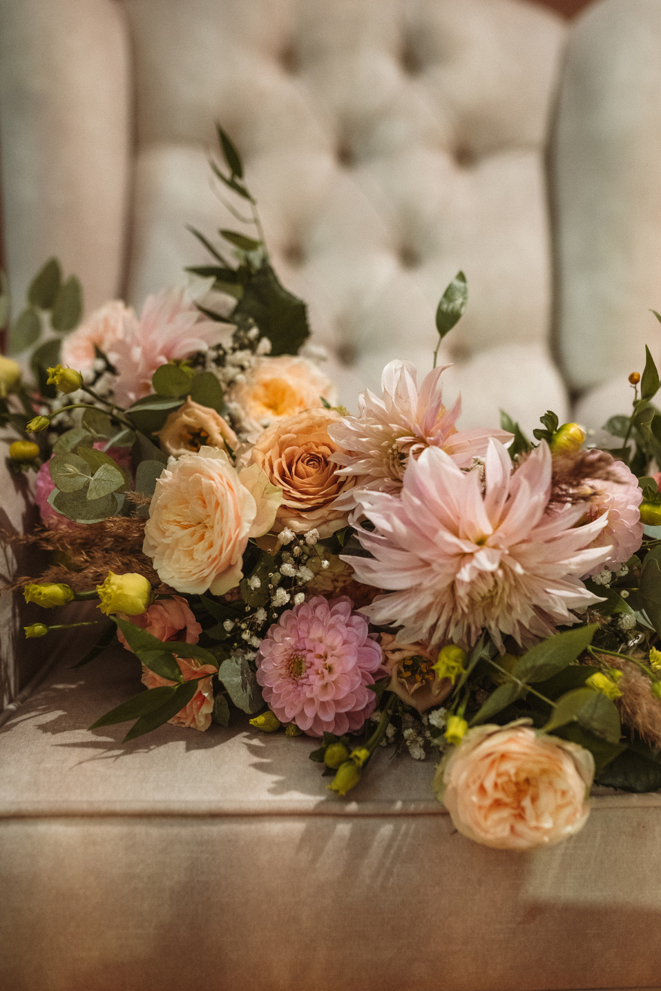 bouquet de mariée pastel fleuriste le mans