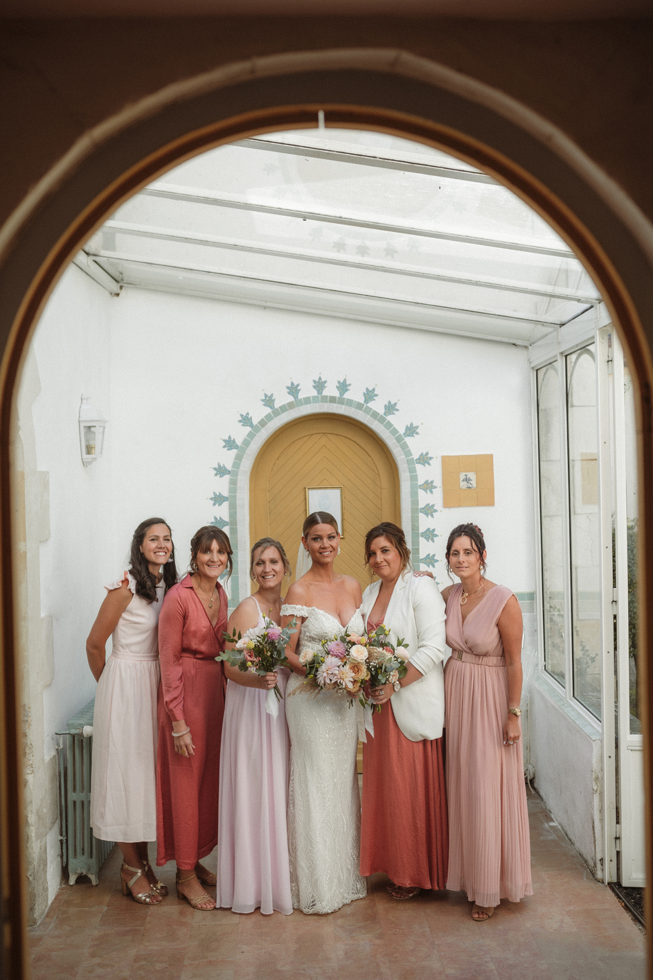 robe de cortège rose poudre corail terracotta mariage le mans