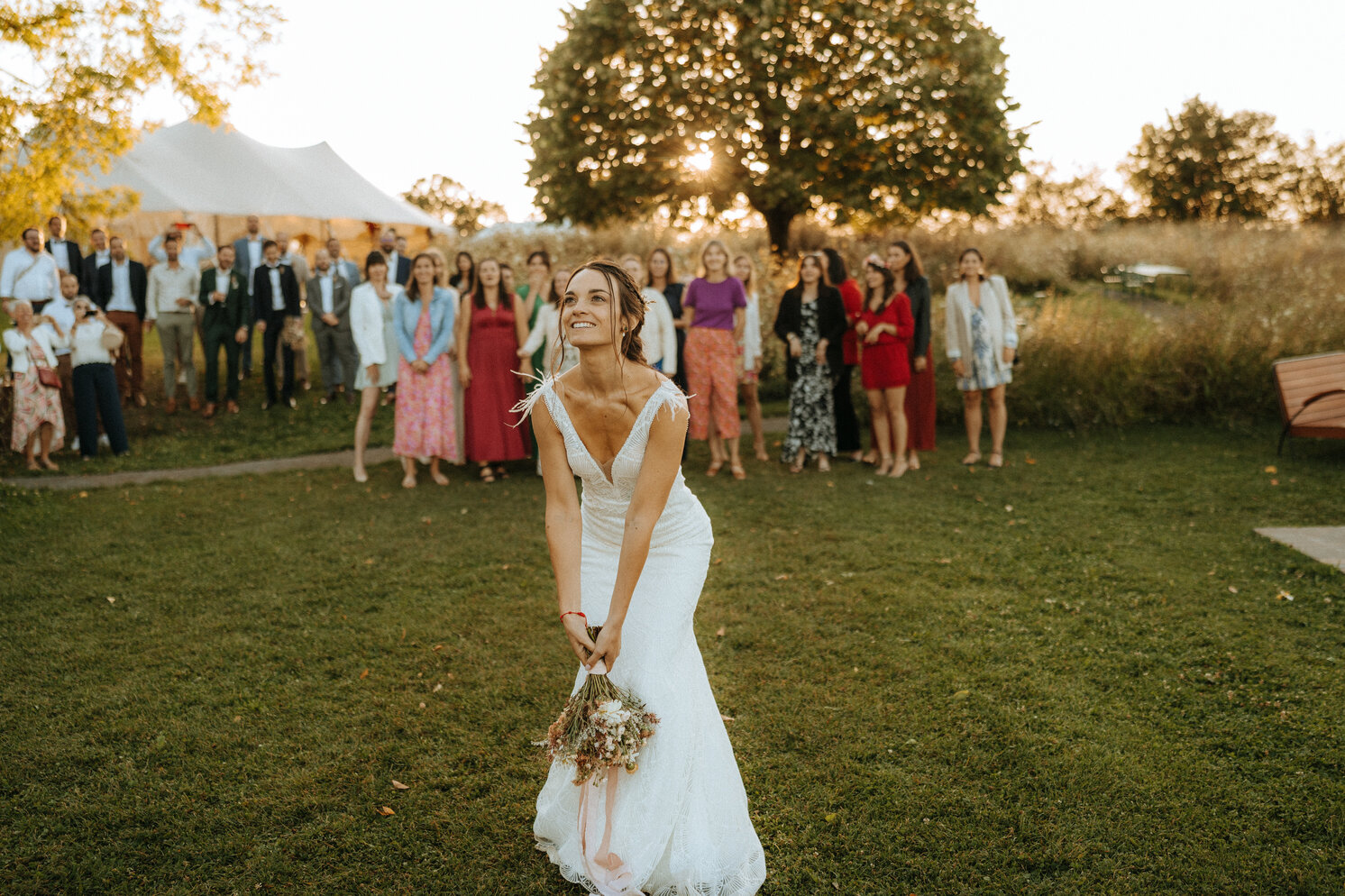 lancer de bouquet femme mariage mariée pays de la loire