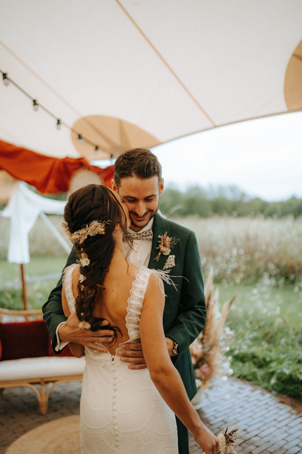 coiffure mariée champêtre bohème pays de la loire